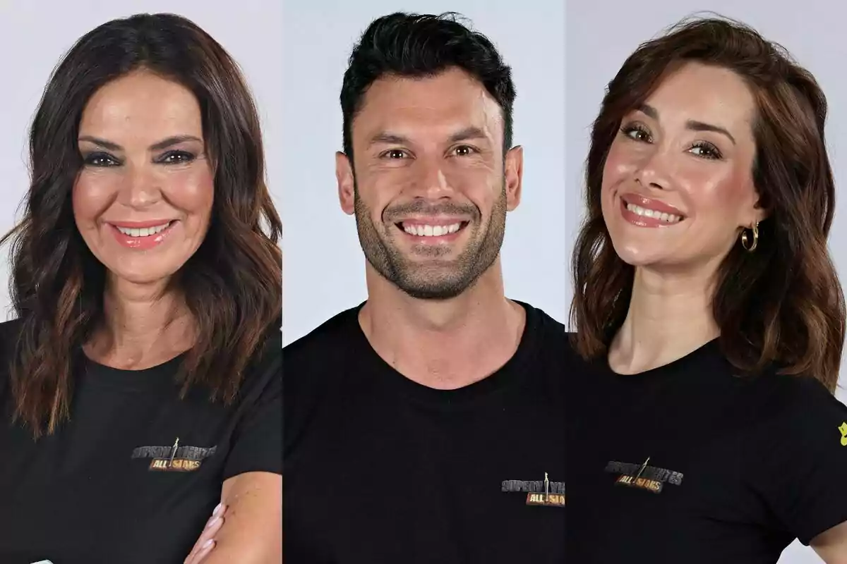 Montaje de Olga Moreno, Jorge Pérez y Adara Molinero como primeros nominados de Supervivientes: All Stars