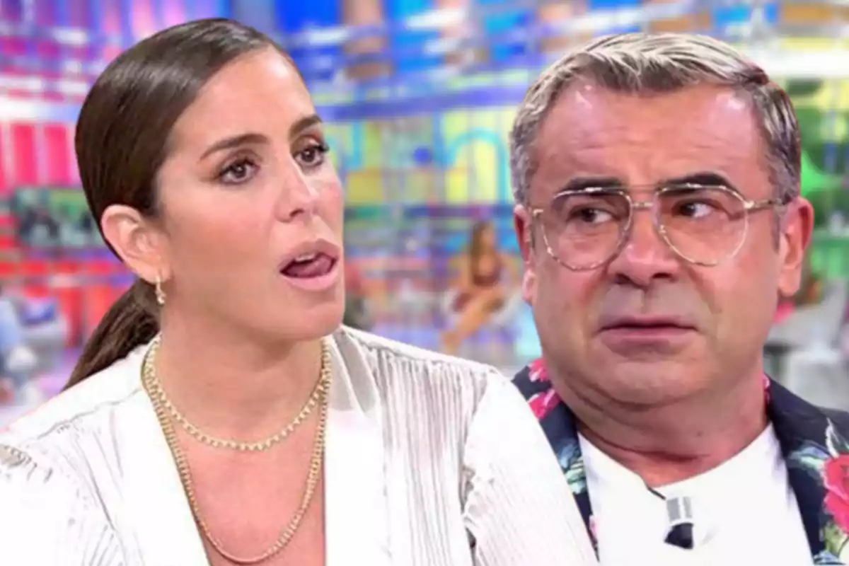 Anabel Pantoja enfadada y Jorge Javier Vázquez con rostro serio