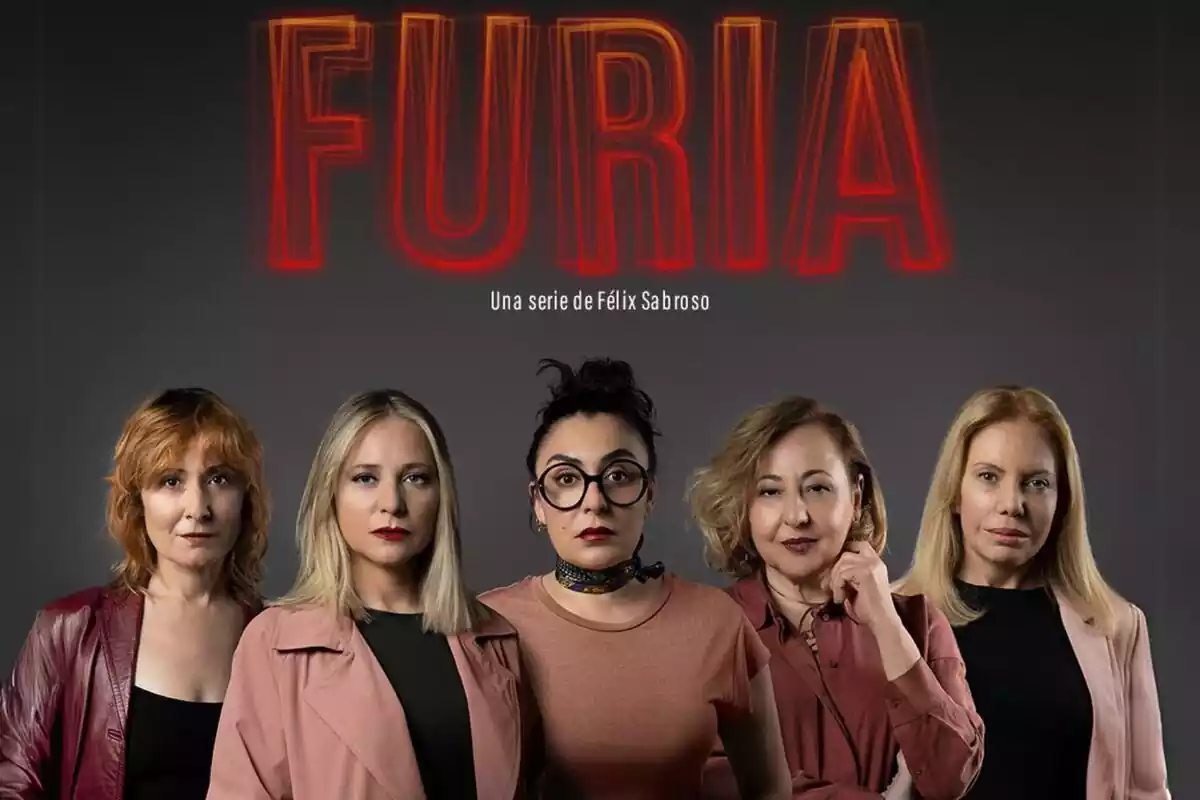 Cartel de Furia, serie de Max protagonizada por Candela Peña, Carmen Machi, Cecilia Roth, Nathalie Poza y Pilar Castro