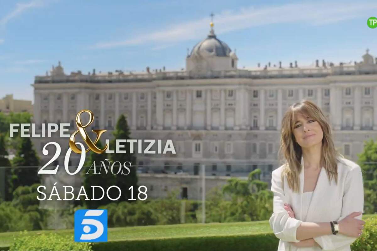 Captura de Isabel Jiménez en la promo del documental Felipe y Letizia, 20 años de Telecinco