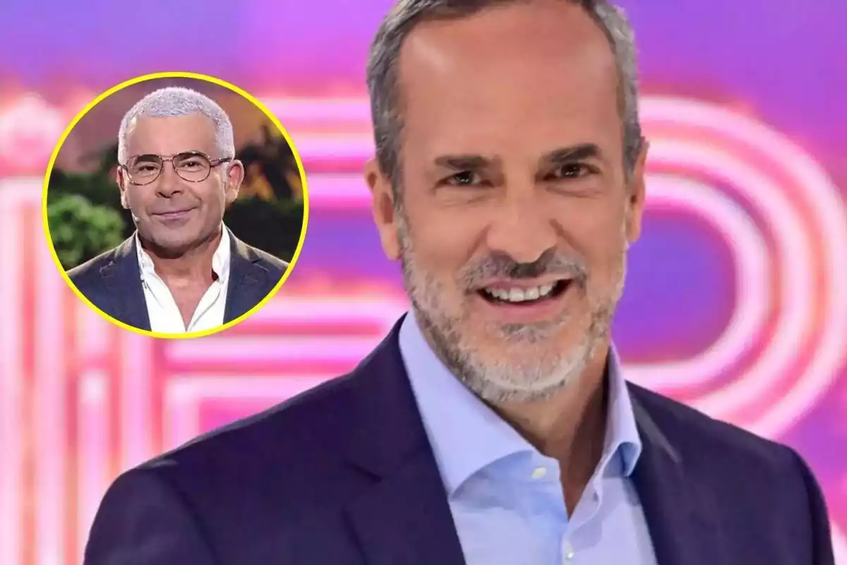 Montaje de Santi Acosta como presentador de De Viernes junto a Jorge Javier Vázquez